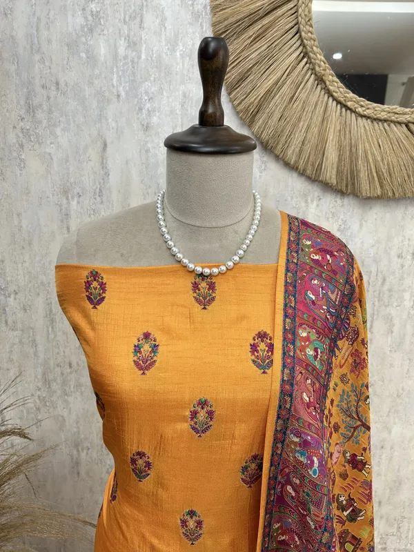 Traditional_Silk_Elegance_Unstitched_Suit_Mustard_Yellow