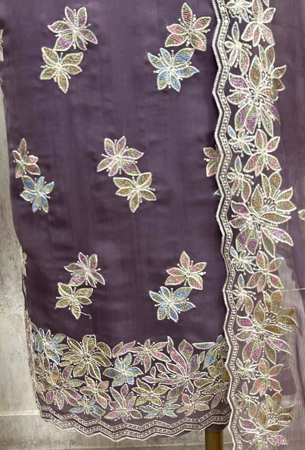 Chiffon_Organza_Unstitched_Suit_With_Floral_Embroidery_Light_Lavender