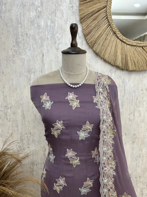 Chiffon_Organza_Unstitched_Suit_With_Floral_Embroidery_Light_Lavender