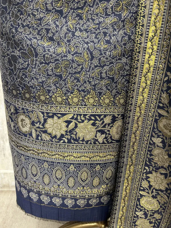 Kashmiri_Pashmina_Unstitched_Suit_Navy