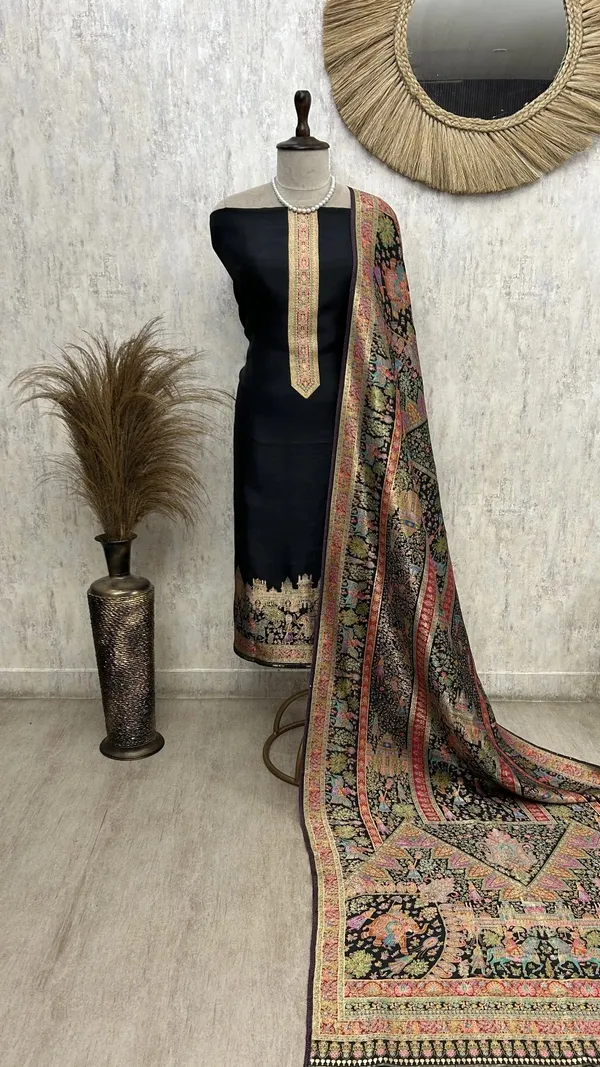 Rajwada_Elegance_Silk_Unstitched_Suit_Black_2