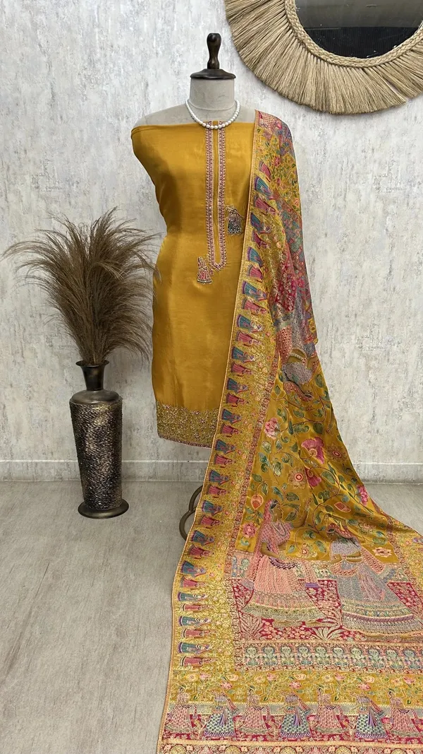 Royale_Opada_Silk_Unstitched_Suit_Set_Mustard_Yellow