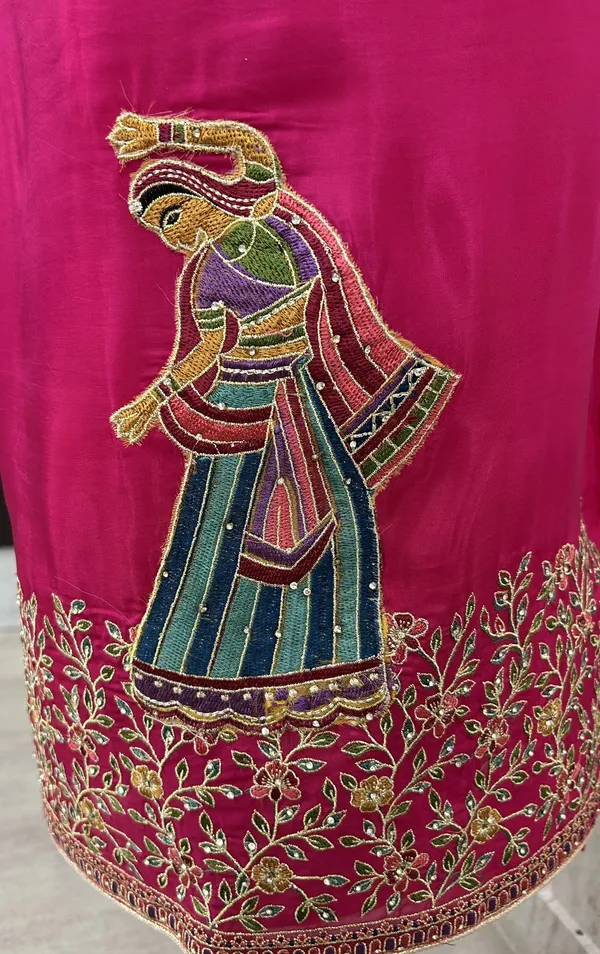 Royale_Opada_Silk_Unstitched_Suit_Set_Magenta_Pink