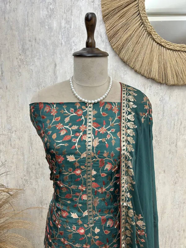 Opada_Silk_Embroidered_Unstitched_Suit_Teal_Green