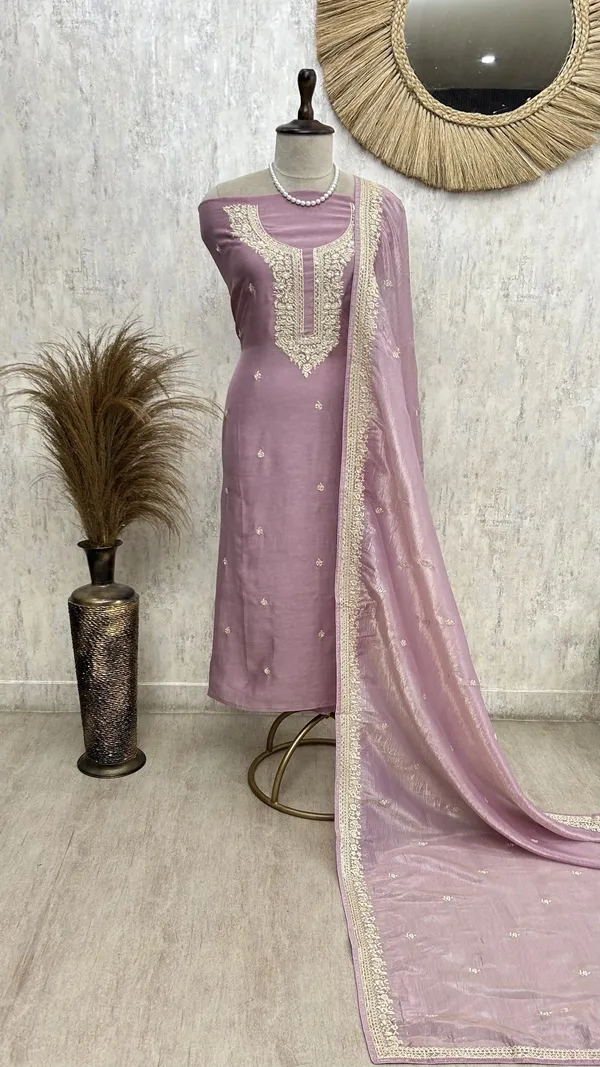 Linen_Unstitched_Suit_With_Intricate_Hand_Embroidery_Lavender