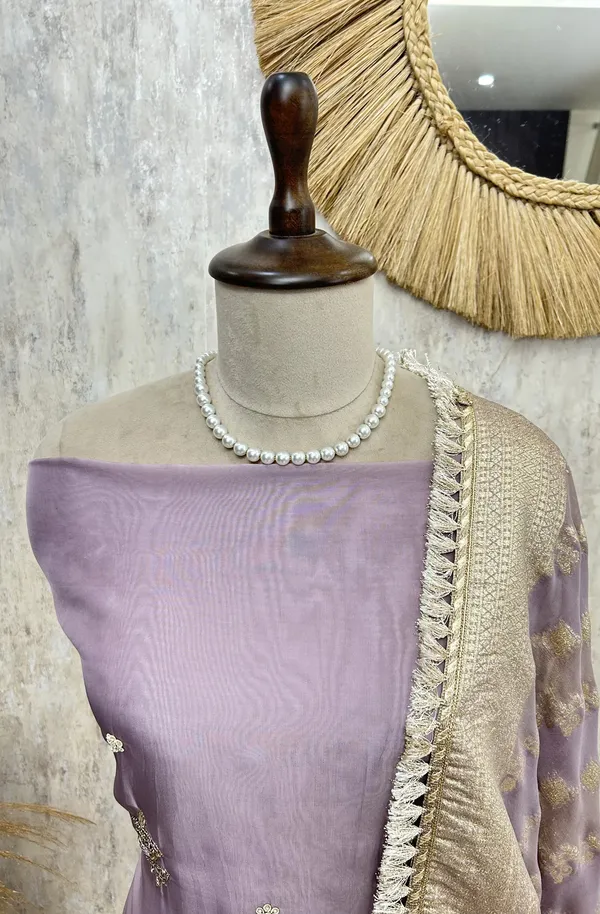 Premium_Organza_Handwork_Unstitched_Suit_Light_Lavender