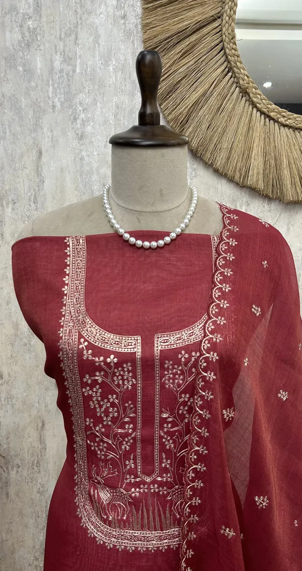 Tissue_Linen_Unstitched_Suit_With_Pita_Work_Dark_Pink