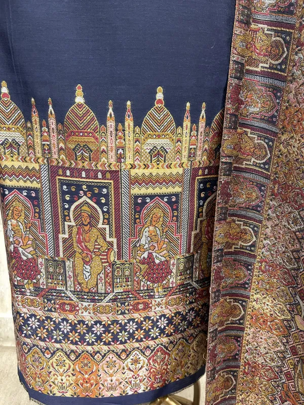 Kani_Weaving_Silk_Unstitched_Suit_Indigo_Blue