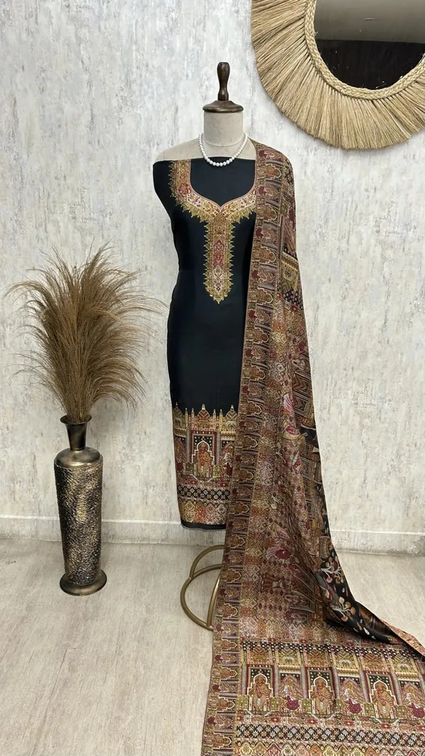 Kani_Weaving_Silk_Unstitched_Suit_Black_1_1