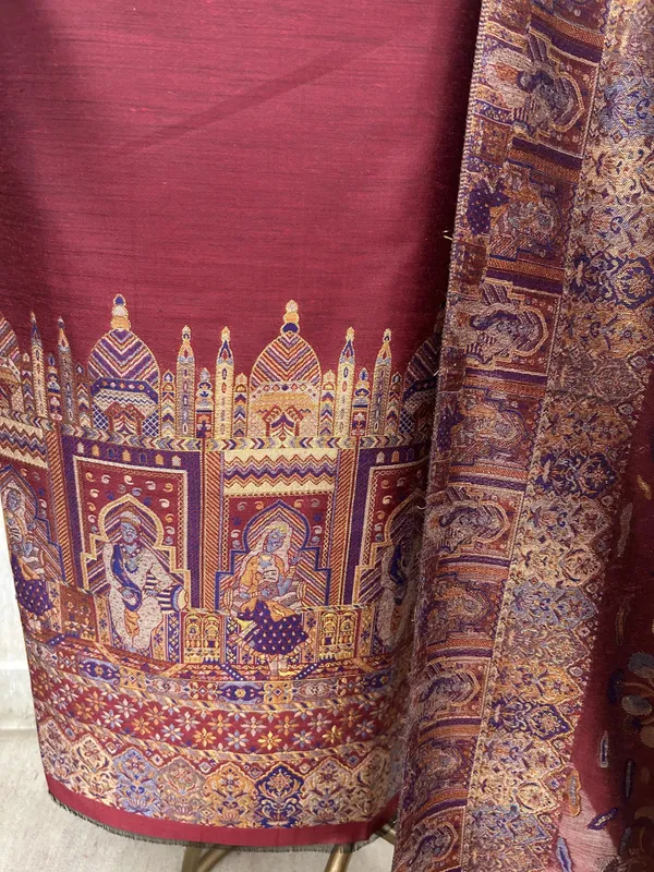 Kani_Weaving_Silk_Unstitched_Suit_Maroon_1