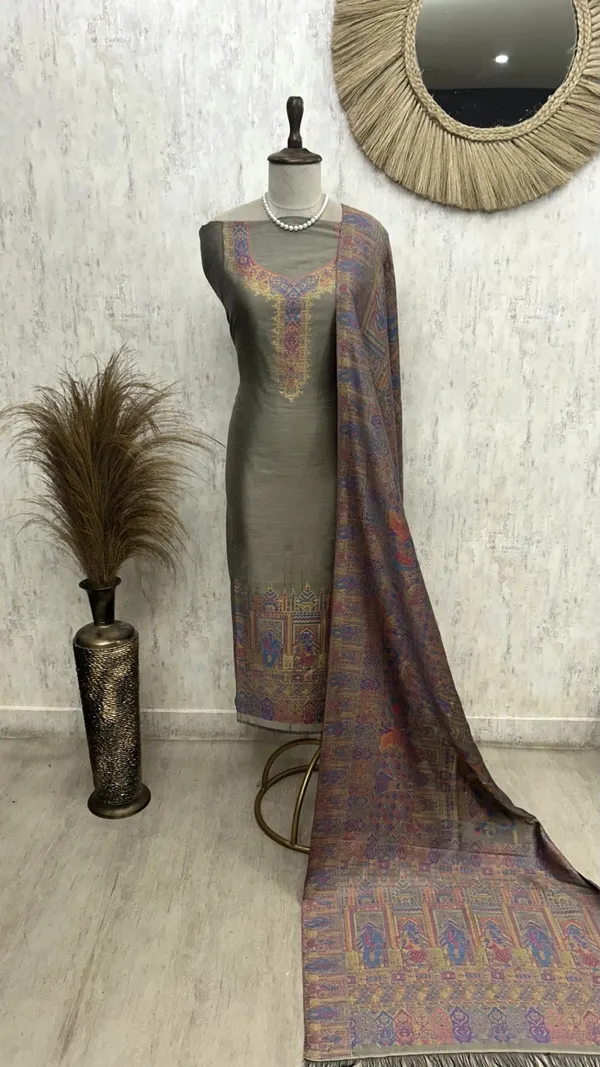 Kani_Weaving_Silk_Unstitched_Suit_Light_Grey