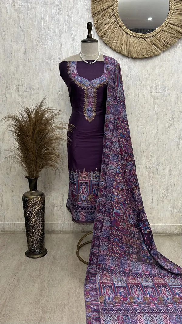 Kani_Weaving_Silk_Unstitched_Suit_Wine_Purple
