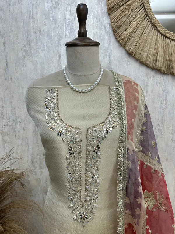 Ivory_Elegance_Tissue_Unstitched_Suit_Set_Rust_Orange_With_Golden_Embroidery