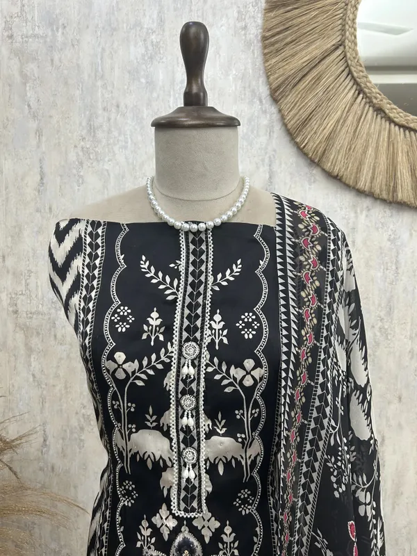 Russian_Crepe_Unstitched_Suit_Set_Featuring_Organza_Dupatta_Black