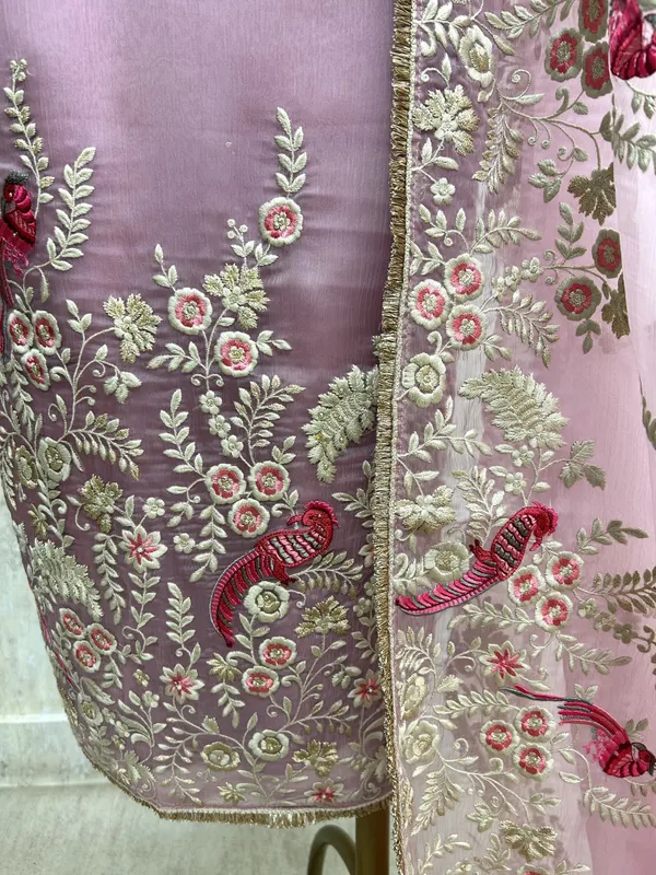 Chiffon_Organza_Unstitched_Suit_Set_With_Chiffon_Organza_Dupatta_Hot_Pink