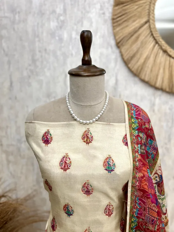 Silk_Unstitched_Suit_Set_Featuring_Silk_Dupatta_Beige_1