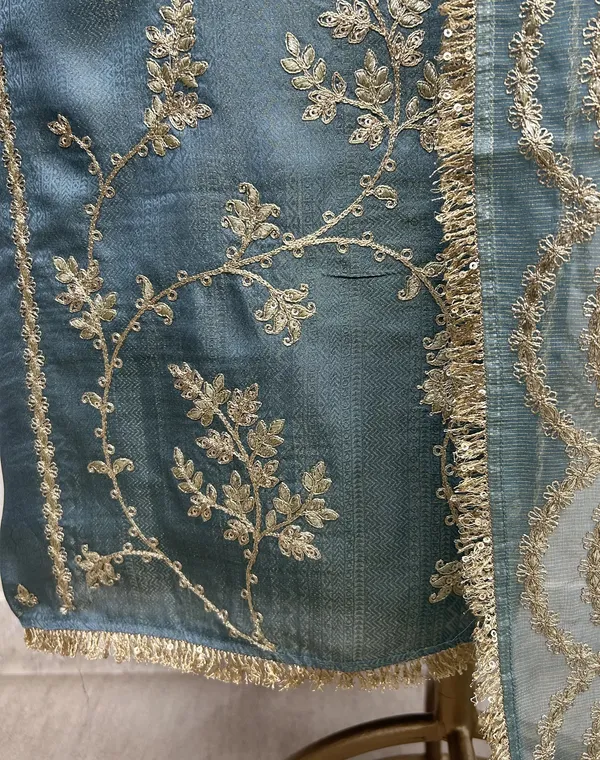 Silk_Unstitched_Suit_Set_Featuring_Tissue_Dupatta_Blue