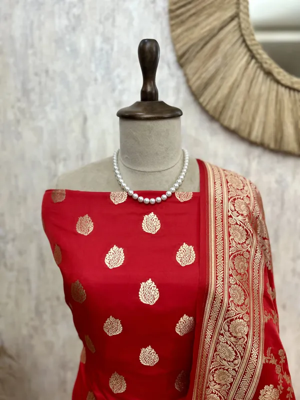 Banarasi_Silk_Unstitched_Suit_Set_With_Banarasi_Silk_Dupatta_Orange