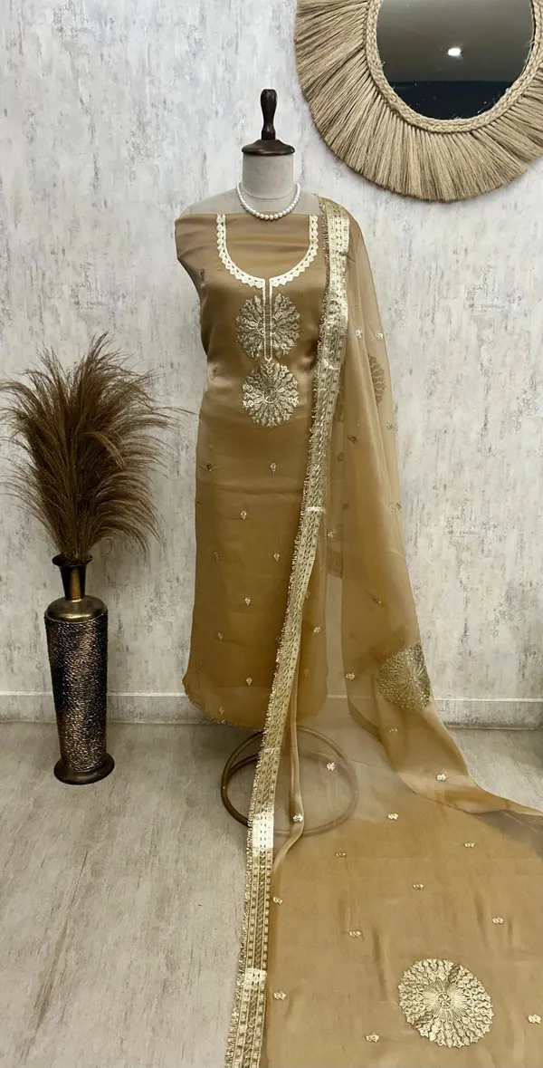 Organza_Unstitched_Suit_Set_With_Organza_Dupatta_Gold