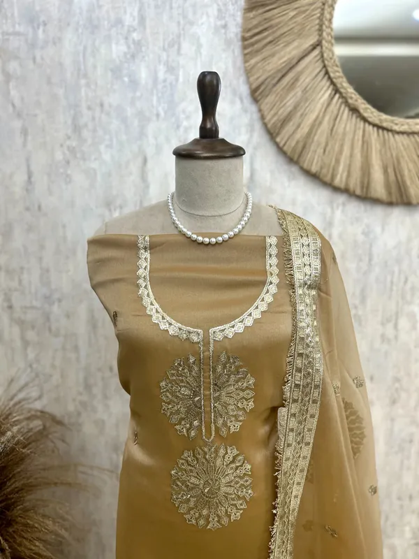 Organza_Unstitched_Suit_Set_With_Organza_Dupatta_Gold