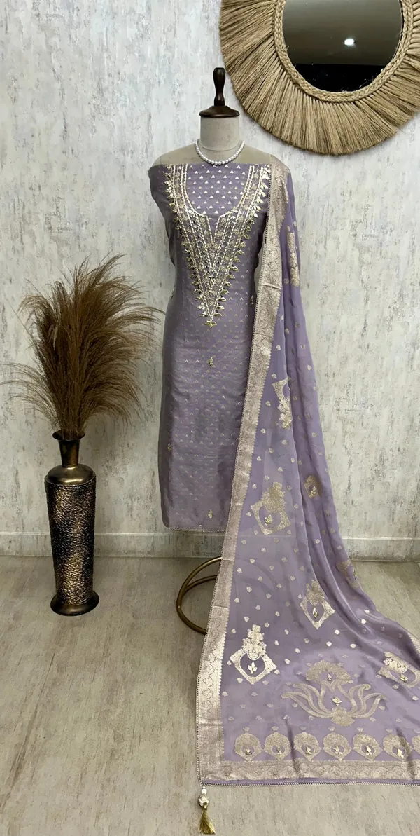 Unstitched_Maheshwari_Suit_Set_Featuring_Organza_Dupatta_Slate_Blue