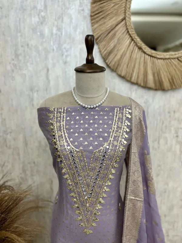 Unstitched_Maheshwari_Suit_Set_Featuring_Organza_Dupatta_Slate_Blue