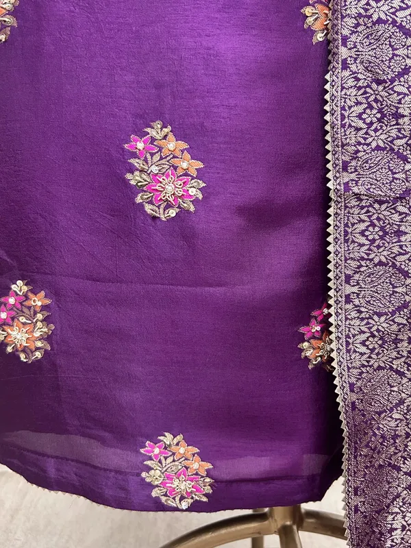 Unstitched_Dola_Silk_Suit_Set_With_Dola_Silk_Dupatta_Purple