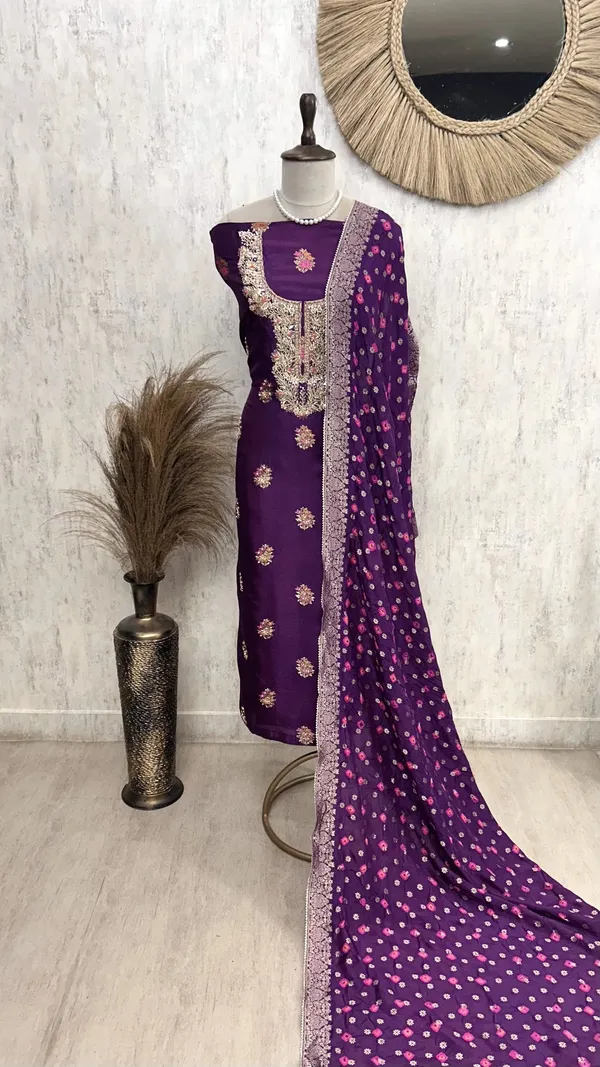 Unstitched_Dola_Silk_Suit_Set_With_Dola_Silk_Dupatta_Purple