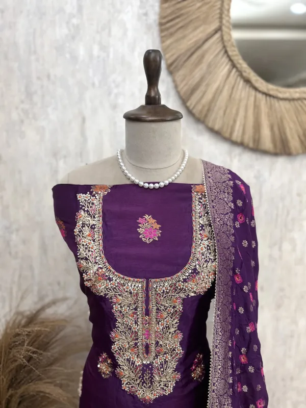 Unstitched_Dola_Silk_Suit_Set_With_Dola_Silk_Dupatta_Purple