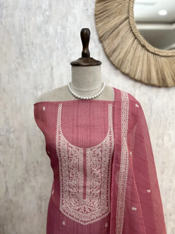 Linen_Tissue_Unstitched_Suit_Set_With_Linen_Tissue_Dupatta_Pink