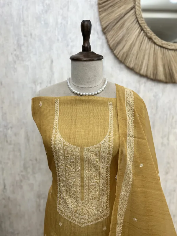 Linen_Tissue_Unstitched_Suit_Set_With_Linen_Tissue_Dupatta_Yellow