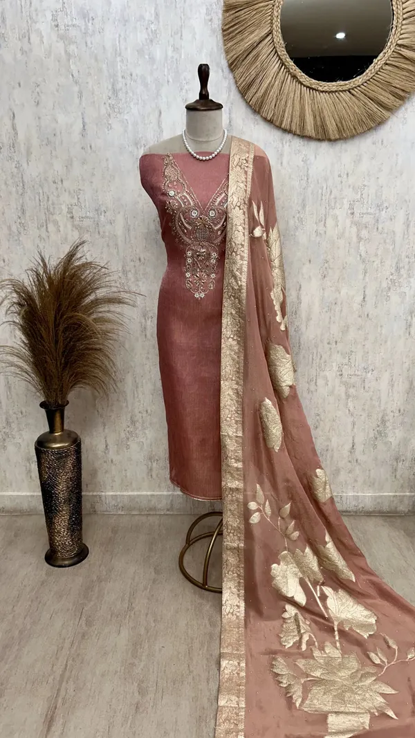 Crush_Tissue_Unstitched_Suit_Set_With_Zardosi_Work_Pink