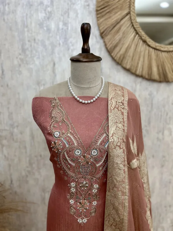 Crush_Tissue_Unstitched_Suit_Set_With_Zardosi_Work_Pink