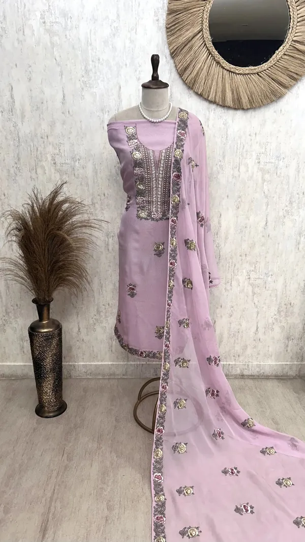 Unstitched_Organza_Suit_Set_Featuring_Thread_Embroidery_Pink