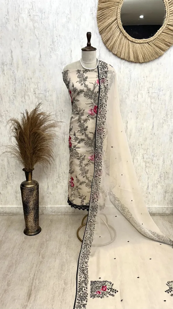 Chiffon_Organza_Unstitched_Suit_Set_With_Chiffon_Dupatta_Beige