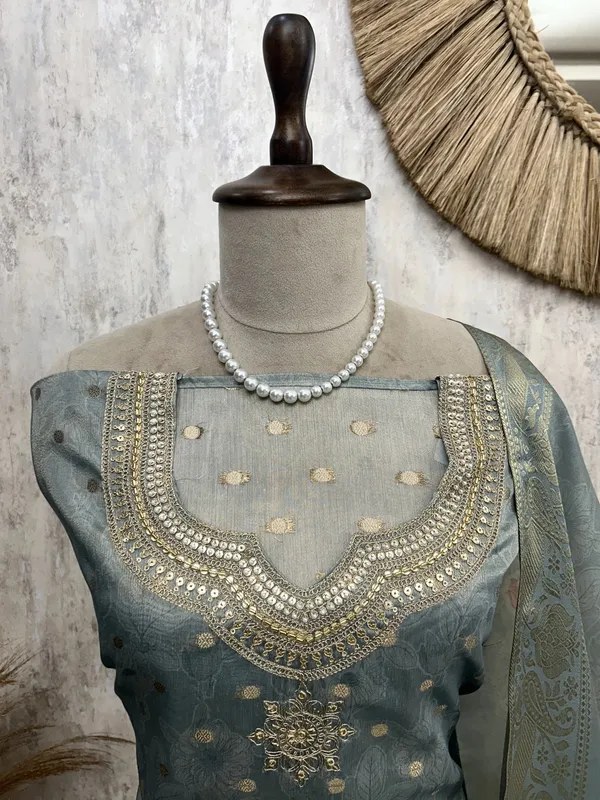Tissue_Unstitched_Suit_Set_Featuring_Sequence_And_Banarasi_Weaving_Blue