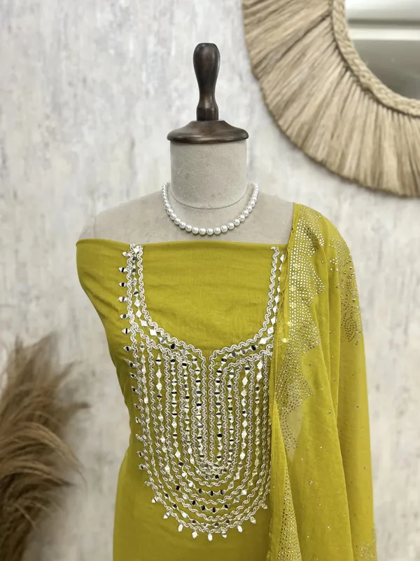Mul_Chanderi_Unstitched_Suit_Set_Featuring_Mukesh_Work_Yellow