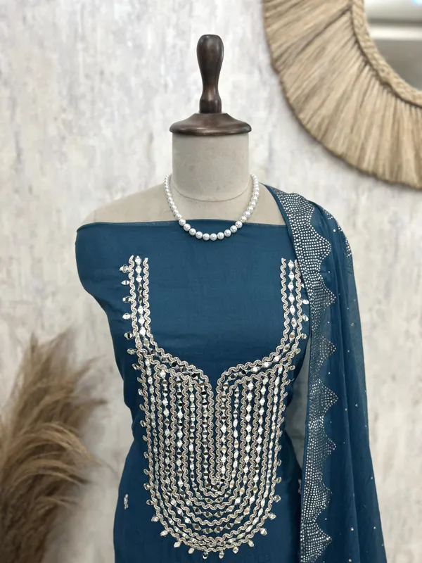 Mul_Chanderi_Unstitched_Suit_Set_Featuring_Mukesh_Work_Blue