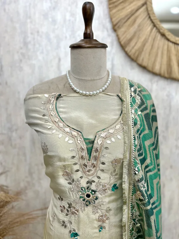 Tissue_Unstitched_Suit_Set_With_Gota_Patti_Work_Fun_Green