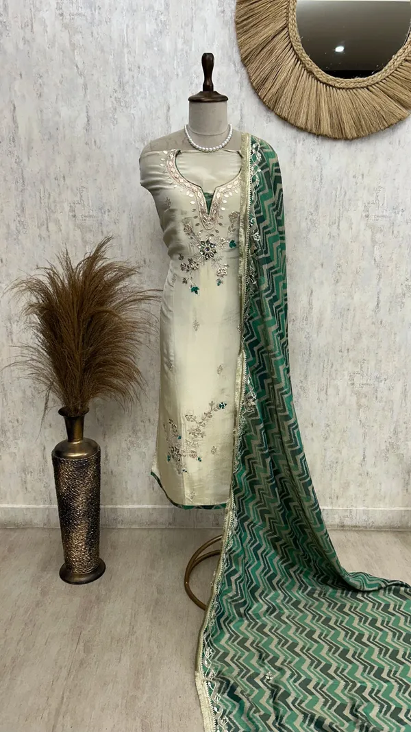 Tissue_Unstitched_Suit_Set_With_Gota_Patti_Work_Fun_Green