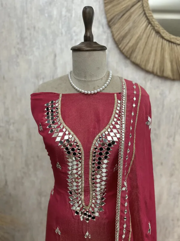 Tissue_Unstitched_Suit_Set_With_Mirror_Work_Yellow