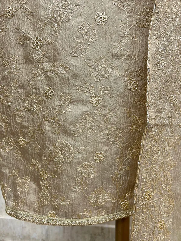 Crust_Onex_Unstitched_Suit_Set_With_Thread_Embroidery_Golden_Beige