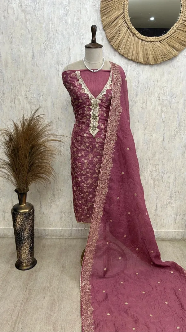 Crust_Onex_Unstitched_Suit_Set_With_Thread_Embroidery_Mauve_Plum