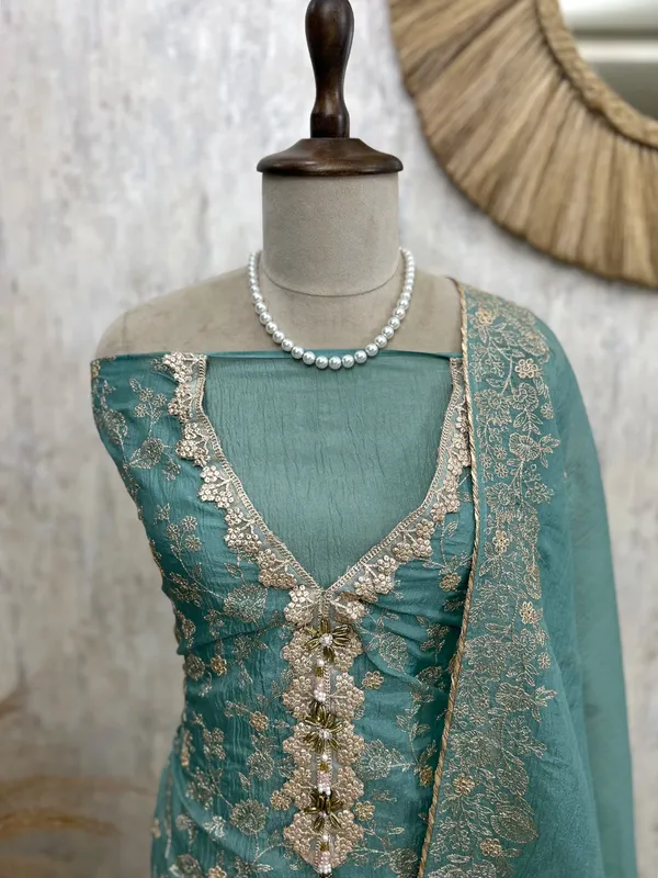 Crust_Onex_Unstitched_Suit_Set_With_Thread_Embroidery_Teal_Blue