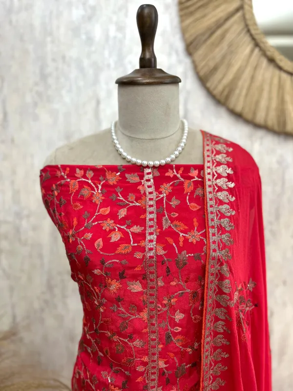 Unstitched_Suit_Set_Opada_With_Thread_Embroidery_Cherry_Red
