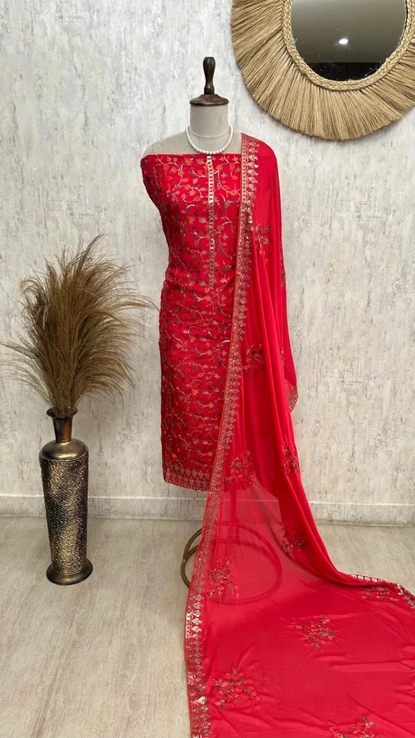Unstitched_Suit_Set_Opada_With_Thread_Embroidery_Cherry_Red