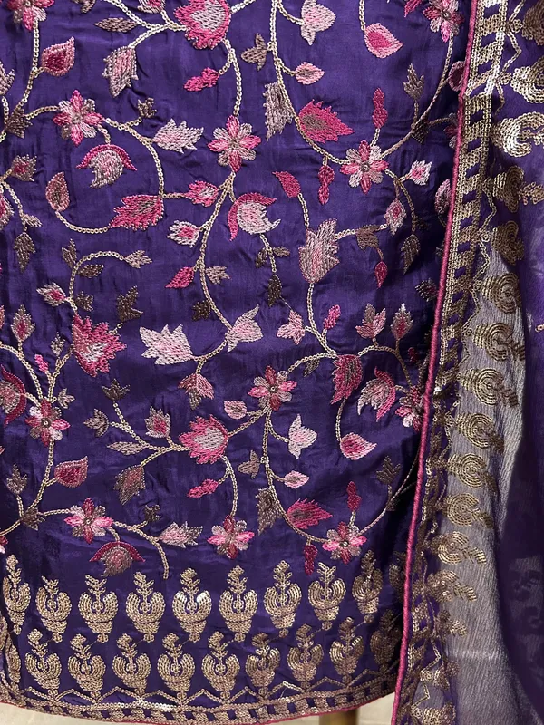 Unstitched_Suit_Set_Opada_With_Thread_Embroidery_Wine_Purple