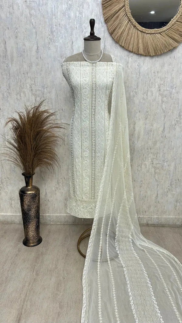 Lucknowi_Pearl_Work_Georgette_Unstitched_Suit_Set_Ivory