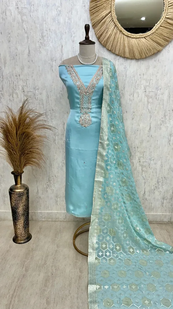 Tissue_Silk_Unstitched_Suit_Set_With_Embroidered_V_Neck_Sky_Blue_1