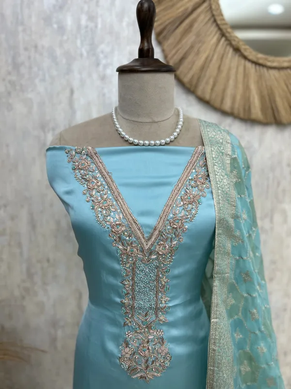 Tissue_Silk_Unstitched_Suit_Set_With_Embroidered_V_Neck_Sky_Blue_1
